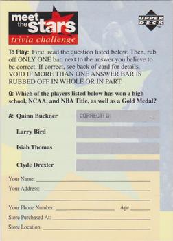 1996-97 Collector's Choice - Meet the Stars Trivia Challenge (Red) #82 Meet the Stars Trivia Question #82 Front