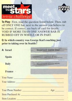1996-97 Collector's Choice - Meet the Stars Trivia Challenge (Red) #85 Meet the Stars Trivia Question #85 Front