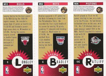 1996-97 Collector's Choice - Mini-Cards Panels Gold #M26 / M52 / M13 Theo Ratliff / Shawn Bradley / Luc Longley Back