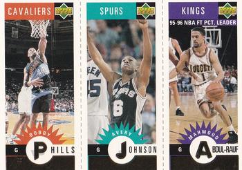 1996-97 Collector's Choice - Mini-Cards Panels Gold #M17 / M74 / M22 Bobby Phills / Avery Johnson / Mahmoud Abdul-Rauf Front
