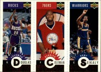 1996-97 Collector's Choice - Mini-Cards Panels Gold #M45 / M62 / M28 Sherman Douglas / Derrick Coleman / Rony Seikaly Front