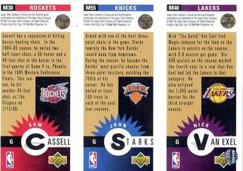 1996-97 Collector's Choice - Mini-Cards Panels Gold #M40 / M55 / M30 Nick Van Exel / John Starks / Sam Cassell Back
