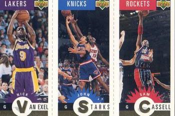 1996-97 Collector's Choice - Mini-Cards Panels Gold #M40 / M55 / M30 Nick Van Exel / John Starks / Sam Cassell Front