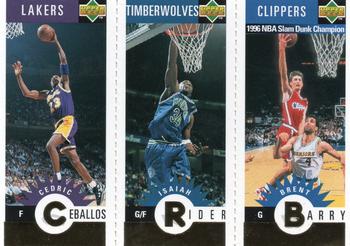 1996-97 Collector's Choice - Mini-Cards Panels Gold #M41 / M50 / M36 Cedric Ceballos / Isaiah Rider / Brent Barry Front