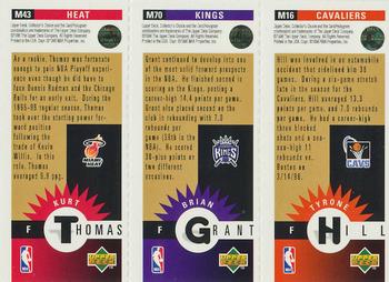 1996-97 Collector's Choice - Mini-Cards Panels Gold #M16 / M70 / M43 Tyrone Hill / Brian Grant / Kurt Thomas Back