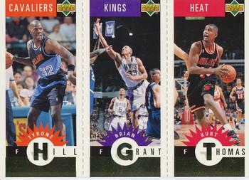 1996-97 Collector's Choice - Mini-Cards Panels Gold #M16 / M70 / M43 Tyrone Hill / Brian Grant / Kurt Thomas Front