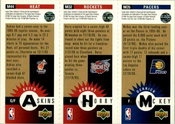 1996-97 Collector's Choice - Mini-Cards Panels Gold #M35 / M32 / M44 Derrick McKey / Robert Horry / Keith Askins Back