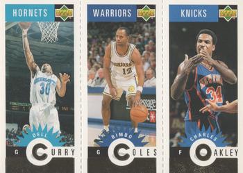 1996-97 Collector's Choice - Mini-Cards Panels Gold #M7 / M29 / M56 Dell Curry / Bimbo Coles / Charles Oakley Front