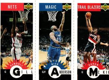 1996-97 Collector's Choice - Mini-Cards Panels Gold #M51 / M58 / M67 Kendall Gill / Nick Anderson / Aaron McKie Front