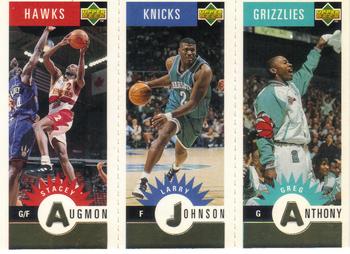 1996-97 Collector's Choice - Mini-Cards Panels Gold #M1 / M9 / M85 Stacey Augmon / Larry Johnson / Greg Anthony Front