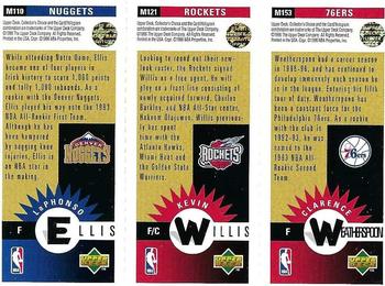 1996-97 Collector's Choice - Mini-Cards Panels Gold #M153/M121/M110 Clarence Weatherspoon / Kevin Willis / LaPhonso Ellis Back