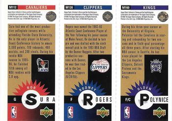 1996-97 Collector's Choice - Mini-Cards Panels Gold #M160/M126/M112 Olden Polynice / Rodney Rogers / Bob Sura Back