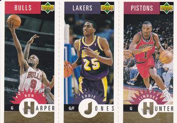 1996-97 Collector's Choice - Mini-Cards Panels Gold #M101/M131/M113 Ron Harper / Eddie Jones / Lindsey Hunter Front