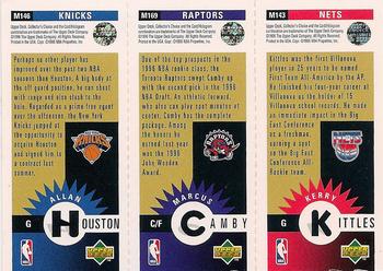 1996-97 Collector's Choice - Mini-Cards Panels Gold #M143/M169/M146 Kerry Kittles / Marcus Camby / Allan Houston Back