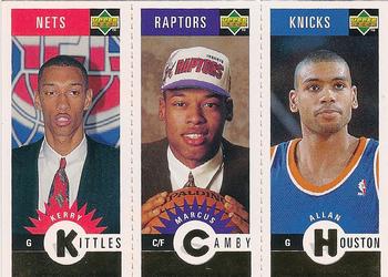 1996-97 Collector's Choice - Mini-Cards Panels Gold #M143/M169/M146 Kerry Kittles / Marcus Camby / Allan Houston Front