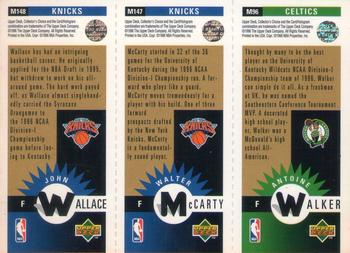 1996-97 Collector's Choice - Mini-Cards Panels Gold #M96/M147/M148 Antoine Walker / Walter McCarty / John Wallace Back