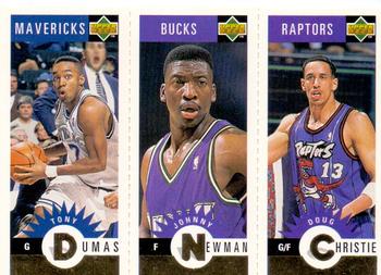 1996-97 Collector's Choice - Mini-Cards Panels Gold #M107/M138/M170 Tony Dumas / Johnny Newman / Doug Christie Front