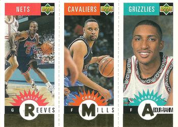 1996-97 Collector's Choice - Mini-Cards Panels Gold #M144/M105/M175 Khalid Reeves / Chris Mills / Shareef Abdur-Rahim Front