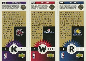 1996-97 Collector's Choice - Mini-Cards Panels Gold #M21 / M88 / M79 Jalen Rose / Chris Webber / Jimmy King Back