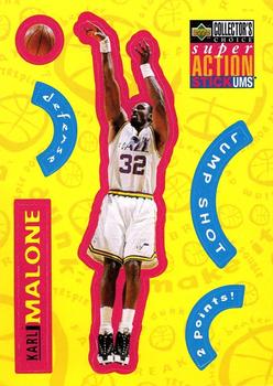 1996-97 Collector's Choice - Super Action Stick 'Ums (Series One) #S27 Karl Malone Front