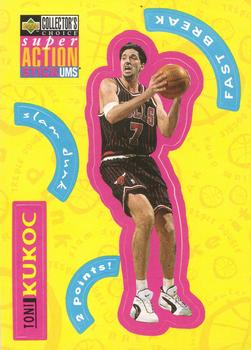 1996-97 Collector's Choice - Super Action Stick 'Ums (Series Two Stickers) #S4 Toni Kukoc Front