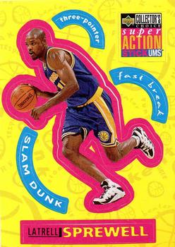 1996-97 Collector's Choice - Super Action Stick 'Ums (Series Two Stickers) #S9 Latrell Sprewell Front
