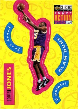 1996-97 Collector's Choice - Super Action Stick 'Ums (Series Two Stickers) #S13 Eddie Jones Front