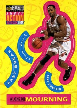 1996-97 Collector's Choice - Super Action Stick 'Ums (Series Two Stickers) #S14 Alonzo Mourning Front