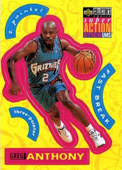 1996-97 Collector's Choice - Super Action Stick 'Ums (Series Two Stickers) #S28 Greg Anthony Front