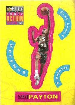 1996-97 Collector's Choice - Super Action Stick 'Ums (Series Two Stickers) #S25 Gary Payton Front