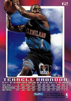 1996-97 E-X2000 #12 Terrell Brandon Back