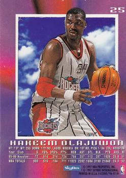 1996-97 E-X2000 #25 Hakeem Olajuwon Back