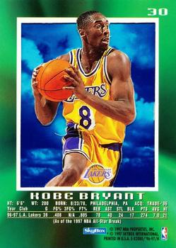 1996-97 E-X2000 #30 Kobe Bryant Back