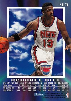 1996-97 E-X2000 #43 Kendall Gill Back