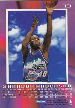 1996-97 E-X2000 #73 Shandon Anderson Back