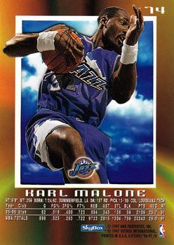 1996-97 E-X2000 #74 Karl Malone Back