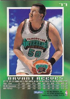 1996-97 E-X2000 #77 Bryant Reeves Back
