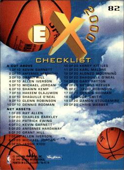1996-97 E-X2000 #82 Checklist: 61-82 and Inserts Back