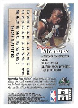 1996-97 Finest #62 Stephon Marbury Back
