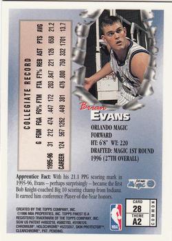 1996-97 Finest #28 Brian Evans Back