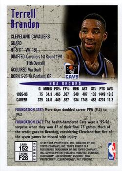1996-97 Finest #152 Terrell Brandon Back