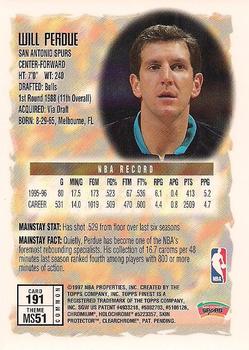 1996-97 Finest #191 Will Perdue Back