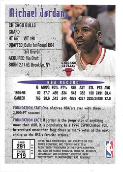 1996-97 Finest #291 Michael Jordan Back