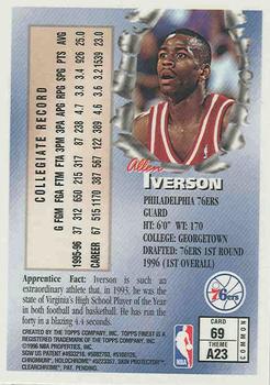 1996-97 Finest #69 Allen Iverson Back