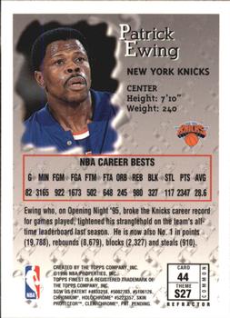 1996-97 Finest - Refractors #44 Patrick Ewing Back