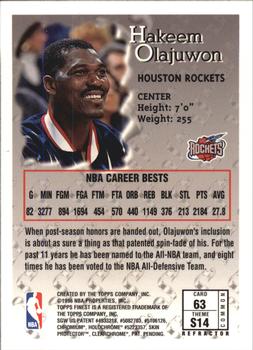 1996-97 Finest - Refractors #63 Hakeem Olajuwon Back
