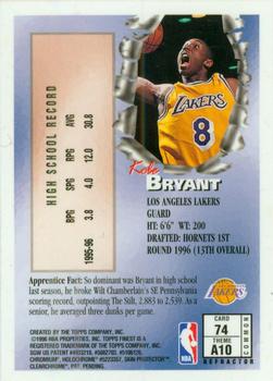 1996-97 Finest - Refractors #74 Kobe Bryant Back