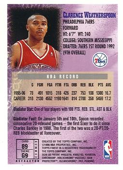 1996-97 Finest - Refractors #89 Clarence Weatherspoon Back