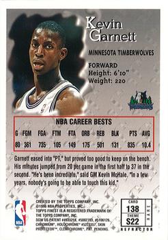 1996-97 Finest - Refractors #138 Kevin Garnett Back