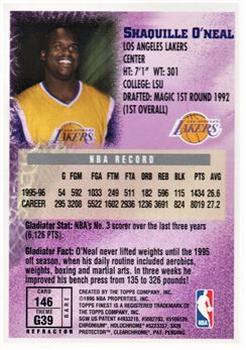 1996-97 Finest - Refractors #146 Shaquille O'Neal Back